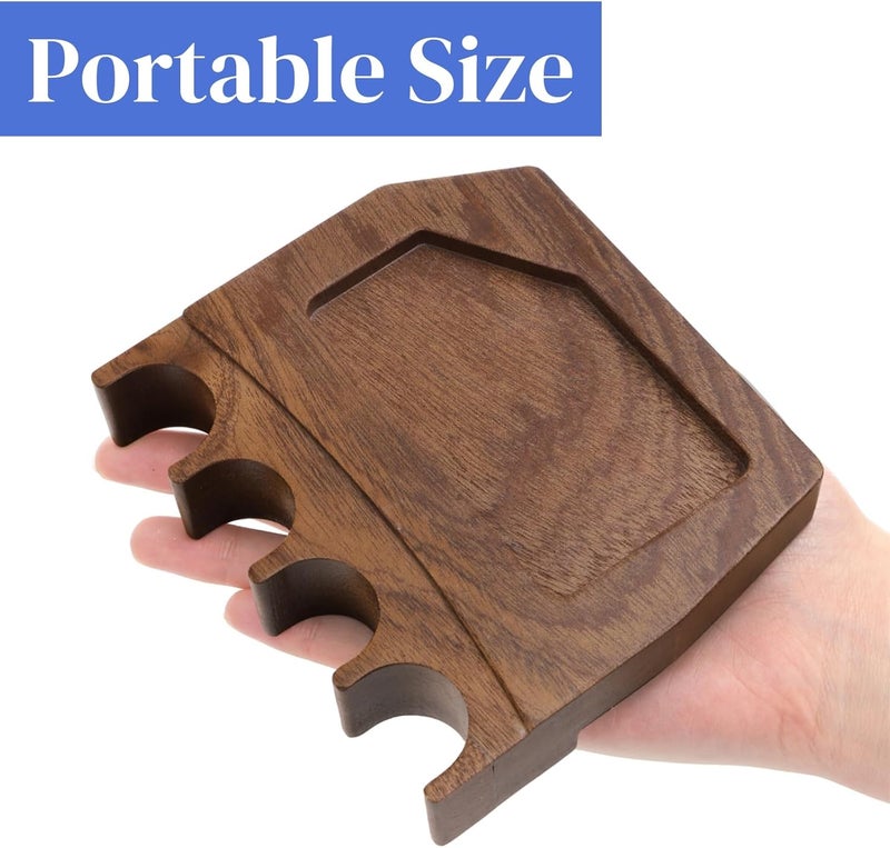 Eorbow 4-Hole Wood Pool Cue Holder, Portable Weighted Billiard Stick Rack, Non-slip Cue Holder Claw with Chalk Holder, Solid Cue Rest with Deepen Notch for Billiard Table Bar Chair - Image 4